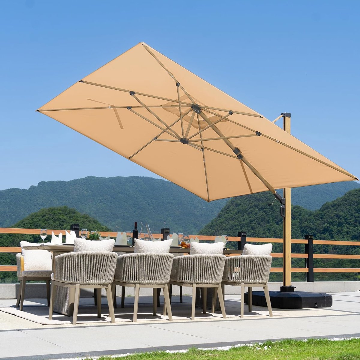 Purple Leaf Parasol déporté 300x300 cm - Kaki