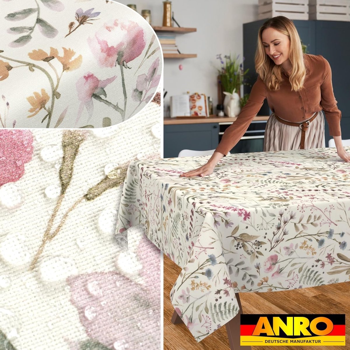 Waterdicht Tafelkleed Katoen Polyester 260x140 cm - Afwasbaar en Vlekbestendig