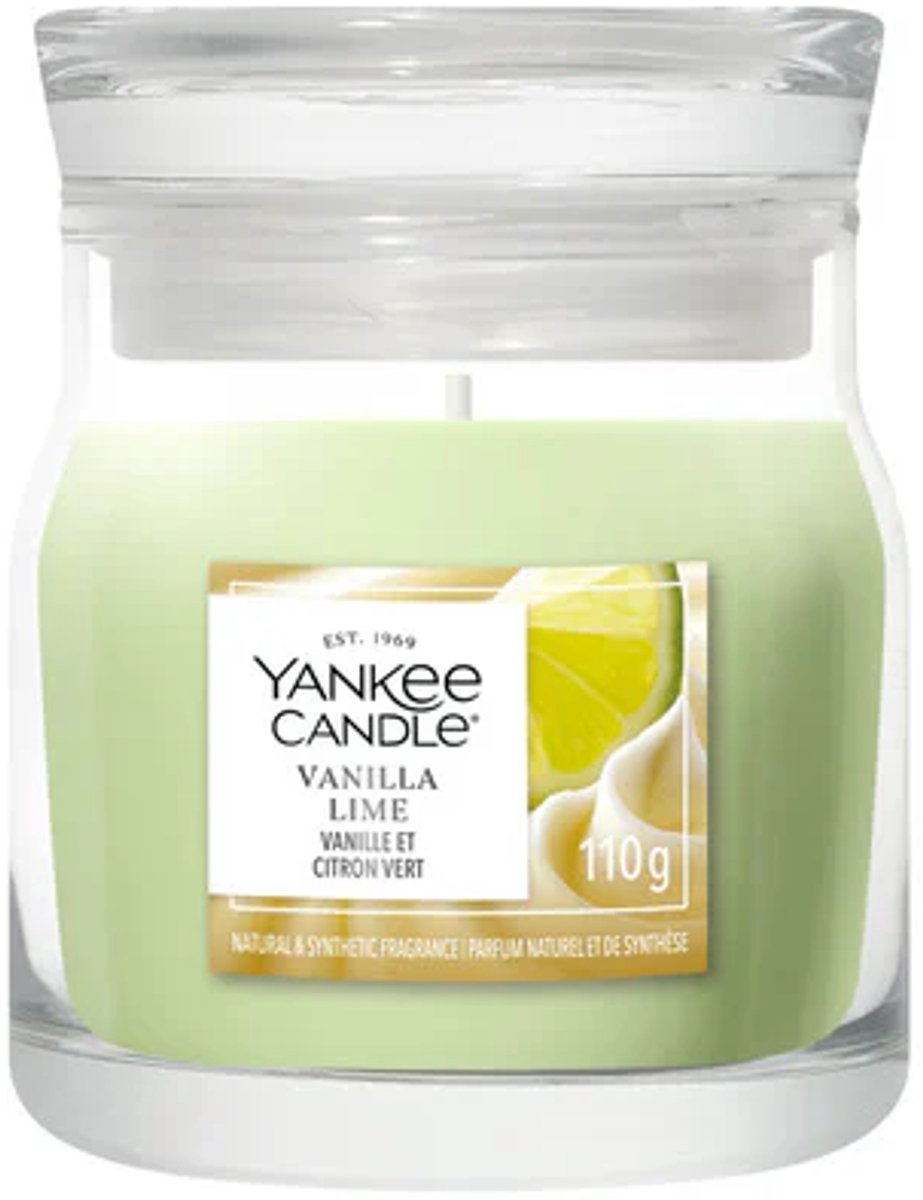 Yankee Candle Vanilla Lime Small Jar Geurkaars - tot 30 branduren Groen
