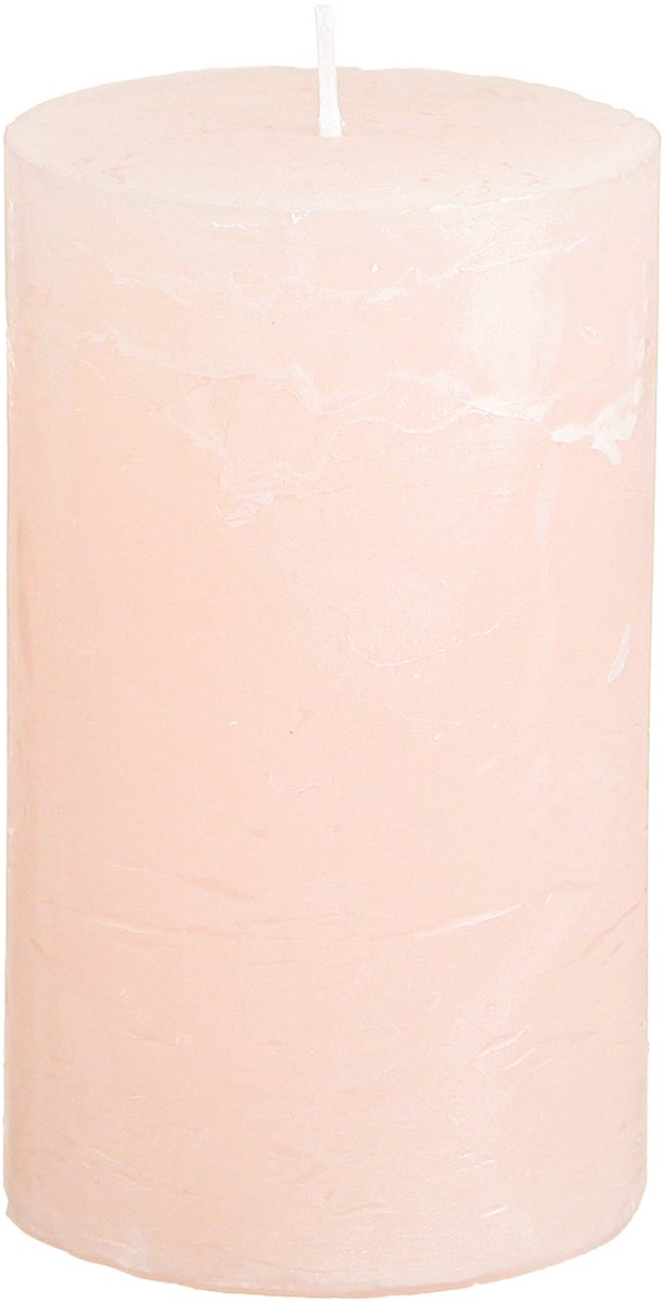 Viana Pilaarkaarsen, effen lichtroze, 60×100mm, set van 4, decoratieve kaars