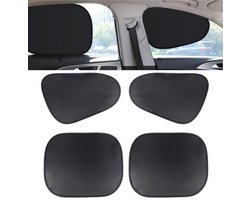 Set van 4 stuks - Zonneschermen voor autoruiten - Opvouwbare zonneschermen - Zonneschermen met elektrostatische kleeflaag - Zonnekleppen met gedeeltelijke dekking - Geschikt voor de meeste sedans, SUV's en MPV's, en diverse soorten zijruiten
