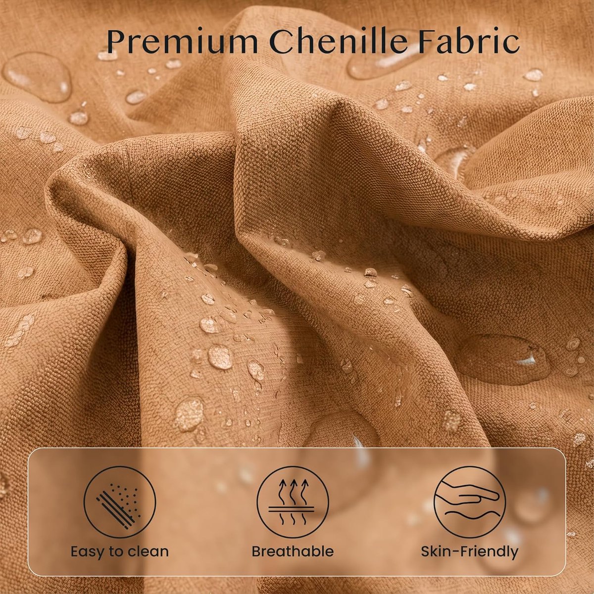 Schommelstoel 96,5 x 71 x 96,5 cm – Laura HomeEase Relaxfauteuil met 3-voudige Ligfunctie, Kussen & Zijvak, Fluweel Oranje, Schommelstoel voor Woonkamer en Familie