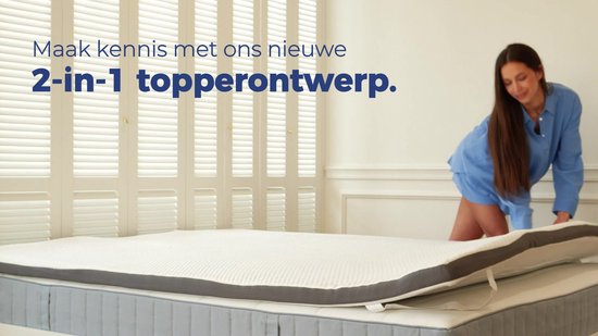 Surmatelas duo - Confort 2-en-1 - Mousse à mémoire de forme gel - Soutien ergonomique - Housse Tencel™ respirante - Durable