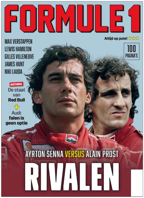Formule 1 magazine met Ayrton Senna en Alain Prost op de cover. "RIVALEN"