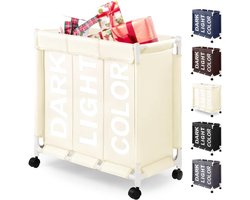 CLVP® Wassorteerder 3 Vaken - Wasmand - Wassorteerder - Beige