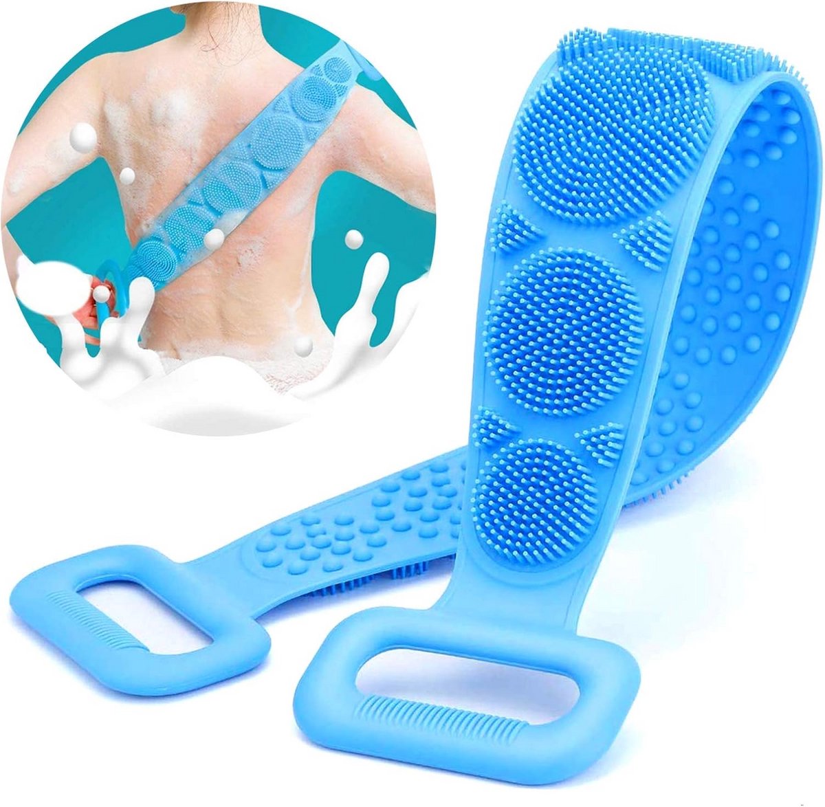 Dubbelzijdige Silicone Doucheborstel voor Lichaam – Zacht en Effectief Reinigen