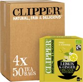 Clipper - Biologische Thee - Lemon & Ginger - Citroen & Gember - 4x 50 theezakjes