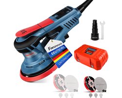FANZWORK Borstelloze Excentrische Schuurmachine 350W – 5 mm Excenter – 125/150 mm – Regelbaar – Met Koffer