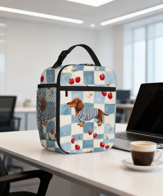 Teckel - teckel lunchtas - thermische koeltas - thermische warmhoud tas - teckel tas - hond - teckel draagtas - koelbox - koeltas - teckel koeltas van Merkloos — afbeelding 4
