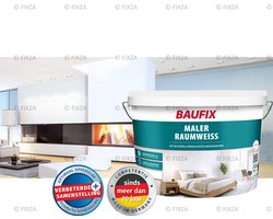 BAUFIX Witte Muurverf Binnen Mat 10L – Hoge Dekkracht – Voor Beton, Stucwerk en Plafond