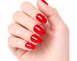 Joyage Plaknagels zelfklevende Rood - Press On Nails kort - Zelfklevende Plaknagels zonder lijm - Plak nagels plakkers Nepnagels rode valse nagels Kunstnagels - Plaknagels starterspakket Nail Art nagel tips fake nails - Cadeau voor vrouwen cadeautjes