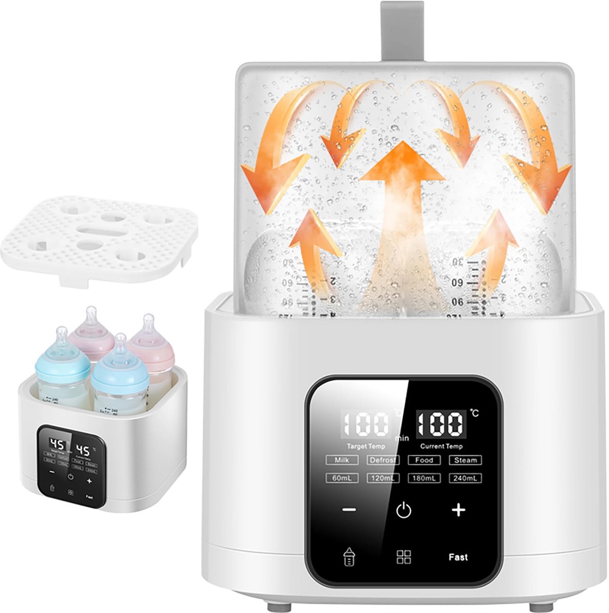 Flessenwarmer & Sterilisator 2-in-1 – Snel Opwarmen van Borstmelk & Flesvoeding – Multifunctioneel Babyflesverwarmer met Temperatuurregeling – EU-stekker