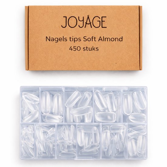 Joyage Nail Pointes Transparent Oval - 500 pièces - Nail tips transparents - Nail tips pour ongles en gel - Nail tips acrylique - Nail tips transparents - Ongles transparents - Faux ongles clairs - Faux ongles - Faux ongles ongles