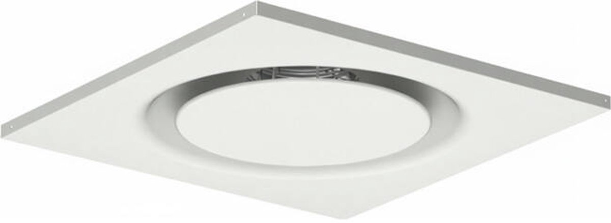 Econox Plafondrooster staal ronde luchtuitlaat voor toe- en afvoer 595x595 mm â€“ 160 mm â€“ RAL 9010