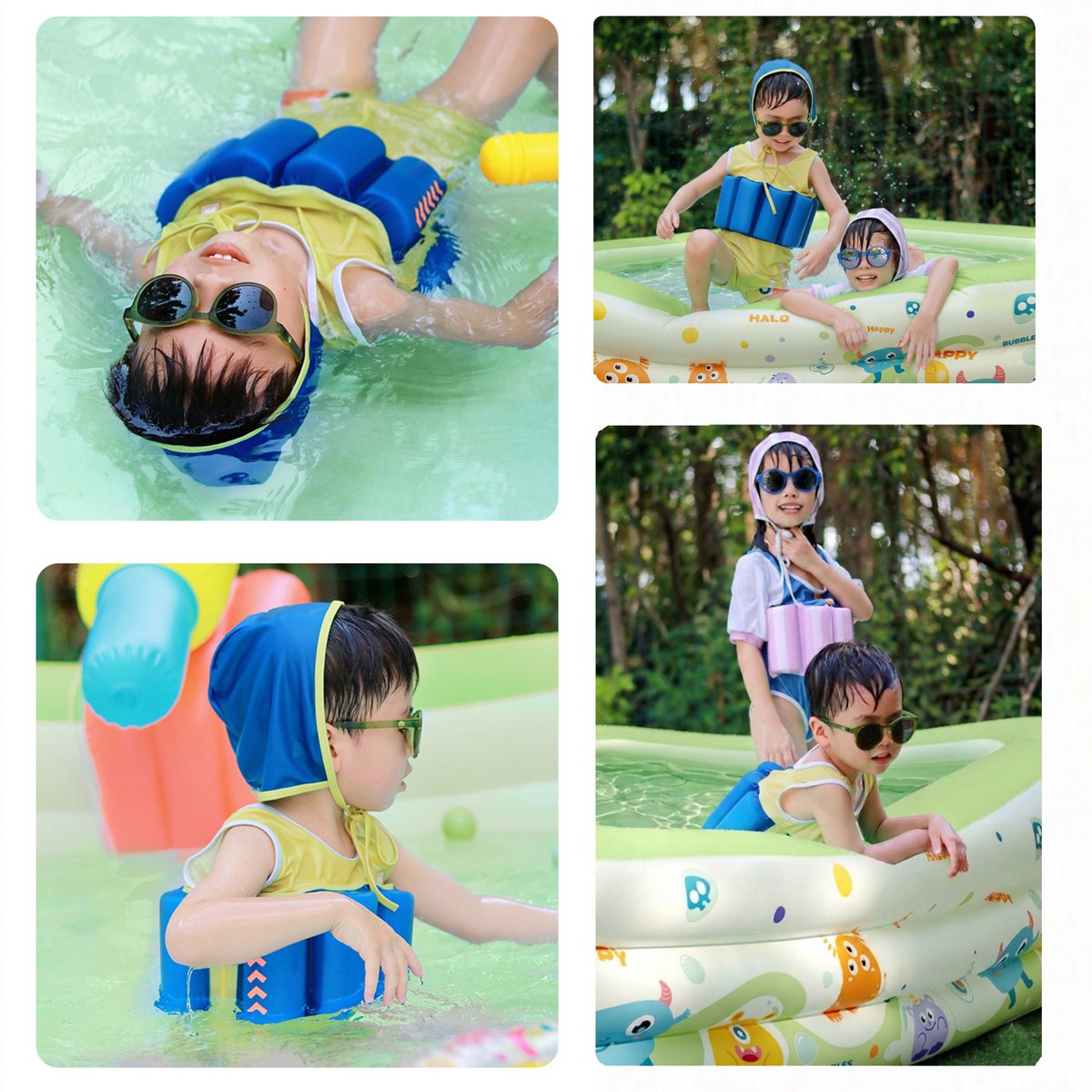 Premium Opblaasbaar Kinderzwembad - 210 x 140 x 56 cm - 3-Laags Verdikt Familiezwembad - Veilig PVC Babybad met Afvoergat - Zomer Waterplezier - Zwembad speelgoed - Buitenspeelgoed inclusief Reparatiesetje — afbeelding 3