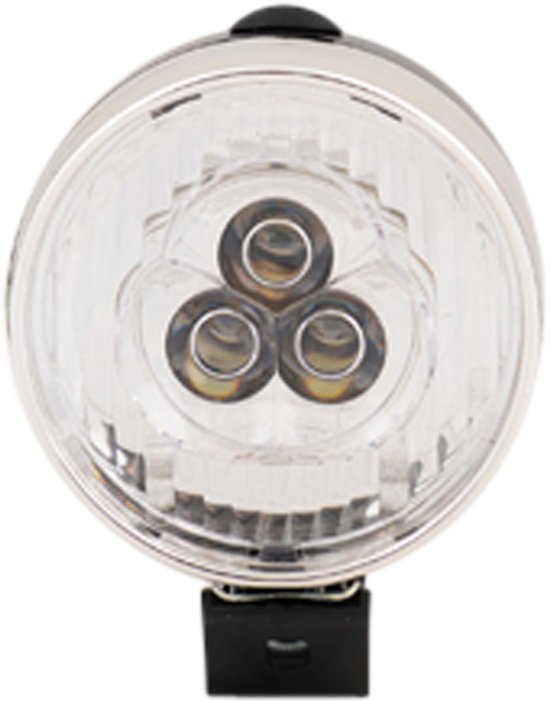 Benson Compacte LED fietskoplamp - zwart/chroom - 15 meter zicht - 1000 meter zichtbaar - inclusief batterijen — afbeelding 3