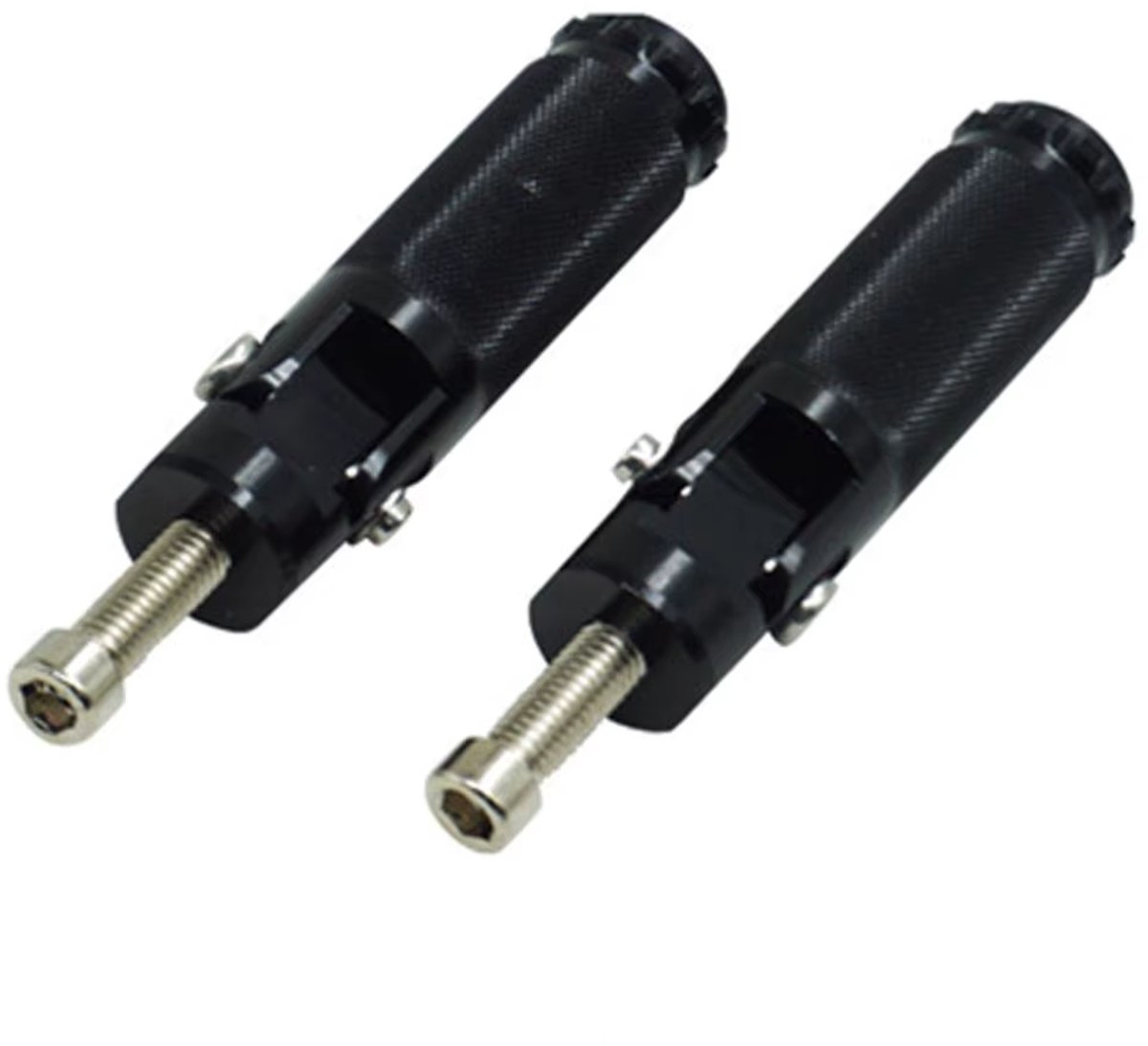 FORS motor Voetsteunen CNC Aluminium Zwart M8 set van 2 Stuks