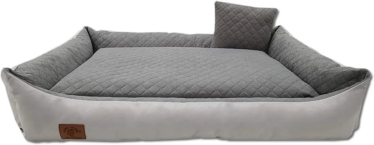 Wasbare Hondenbed Sofa 120x80 cm - Grijs Gequilte Hondemand voor Grote Honden, Comfortabel en Duurzaam, grijs