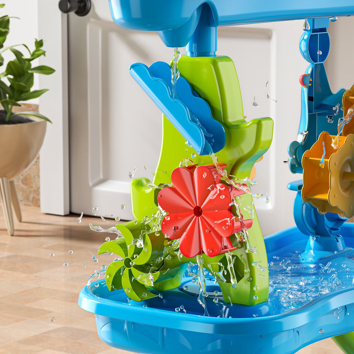 Meedeer XXL Watertafel-5 Verdiepingen-Zandtafel voor Kinderen-Speeltafel-Incl. Schepjes, Gietertjes & Zandvormpjes-Multifunctioneel Buiten speelgoed voor jongens en meisjes-Voor 3-5 jaar — afbeelding 7