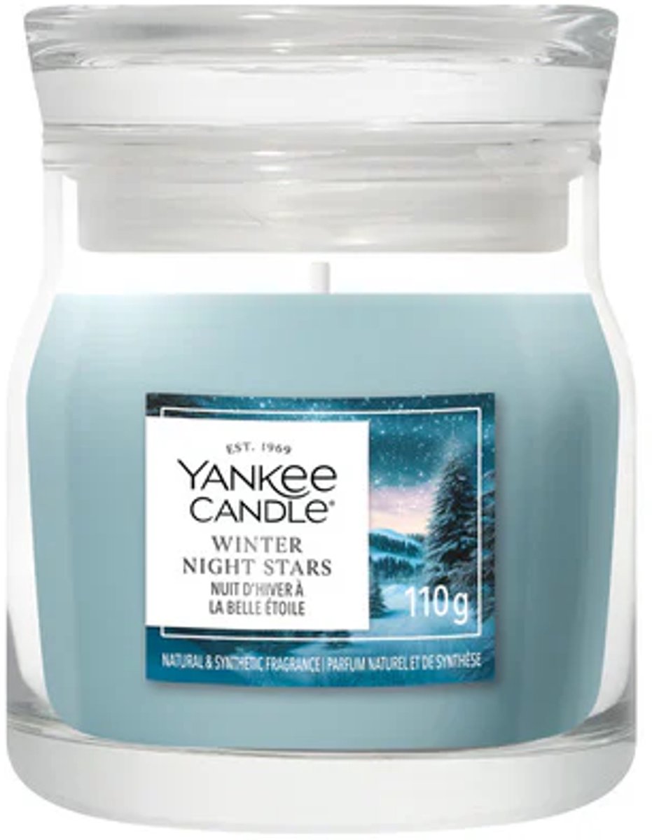 Yankee Candle - Winter Night Stars Small Jar Geurkaars - tot 30 branduren