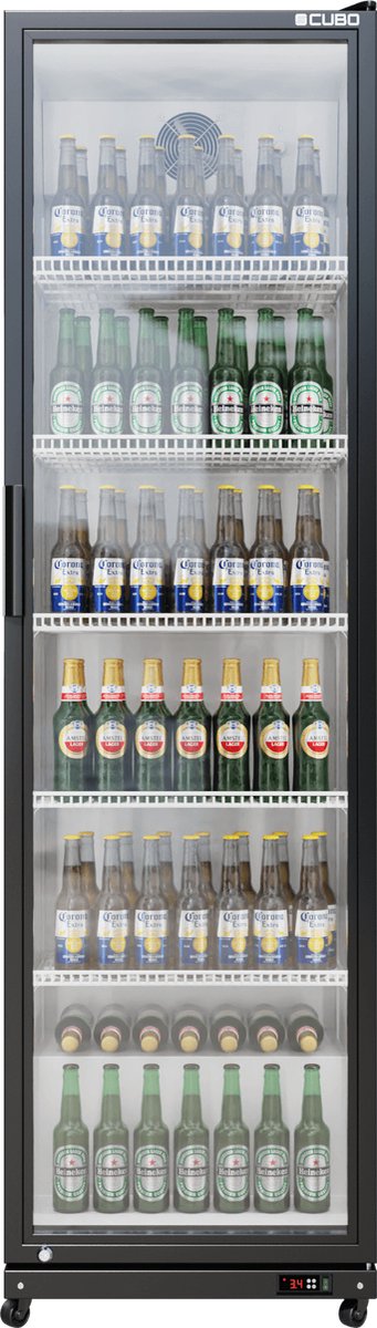 Drankenkoelkast 373L - Glazen deur met LED-verlichting - Afsluitbaar met slot - Energiezuinig - CS-390W