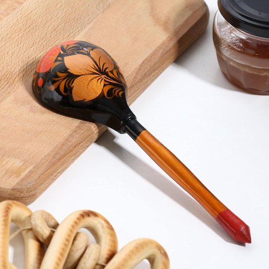 Houten Lepel Set - Keuken Decor - Serveren & Decoratie - Handgeschilderd Kunstwerk - 4-delige Set - Multicolor van houten — afbeelding 2