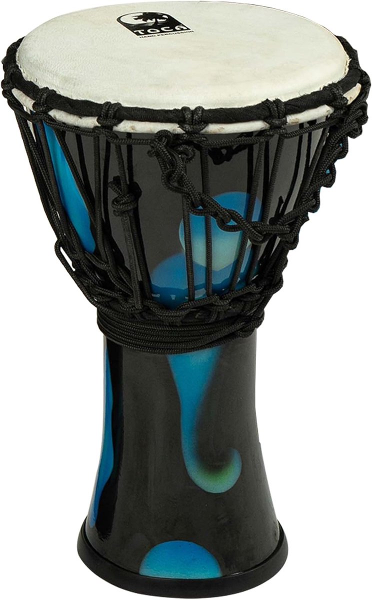 Percussie Trommel - Handtrommel Afrikaans - Muziek Maken - Lichtgewicht PVC - 7 Inch - Blauw