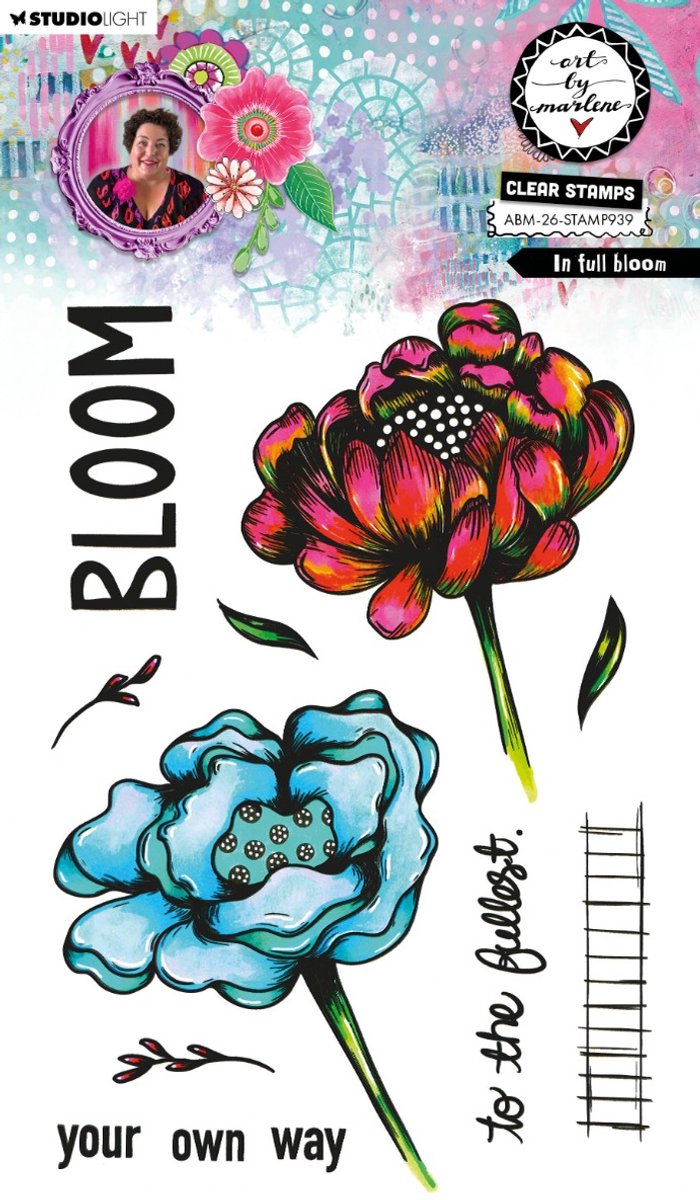 Clear stamp Full bloom - ABM collection nr. 939
