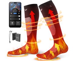 VEVOR Verwarmde Sokken, Maat M, 5000 MAH Batterij, Oplaadbare Verwarmde Sokken met 4 Warmtestanden en App-Bediening, 40°C Tot 70°C Voetwarmers voor Buitengebruik, Vissen, Kamperen, Hiken, Unisex