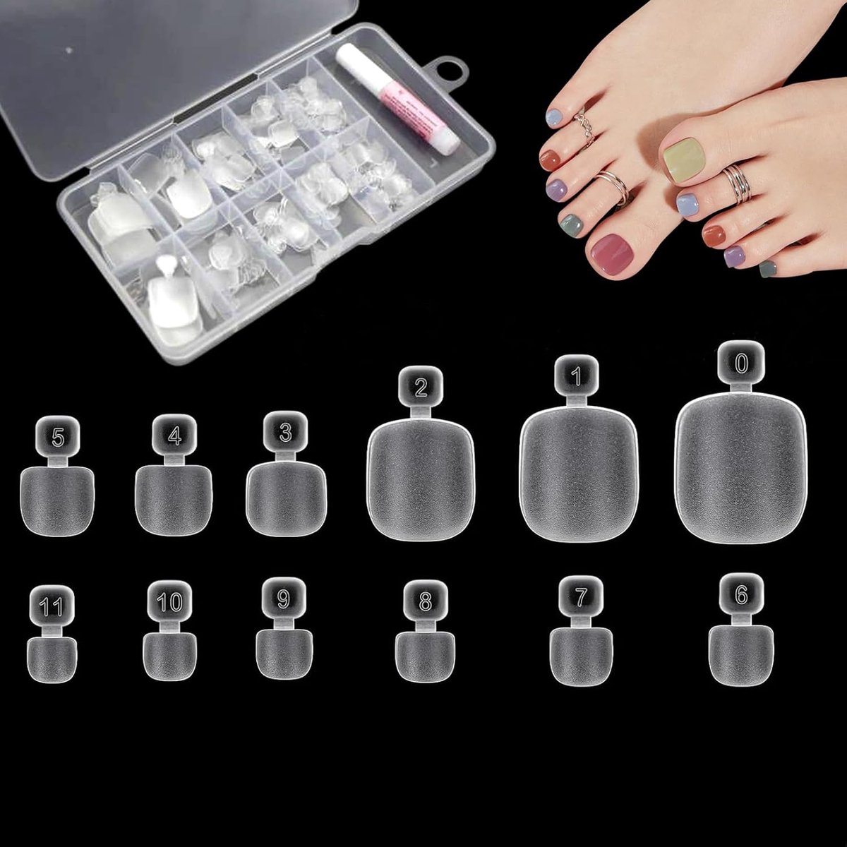 Teennagel Set - Kunstnagels Gel - Pedicure Thuis - 120 Stuks - 16cm x 13cm - Transparant