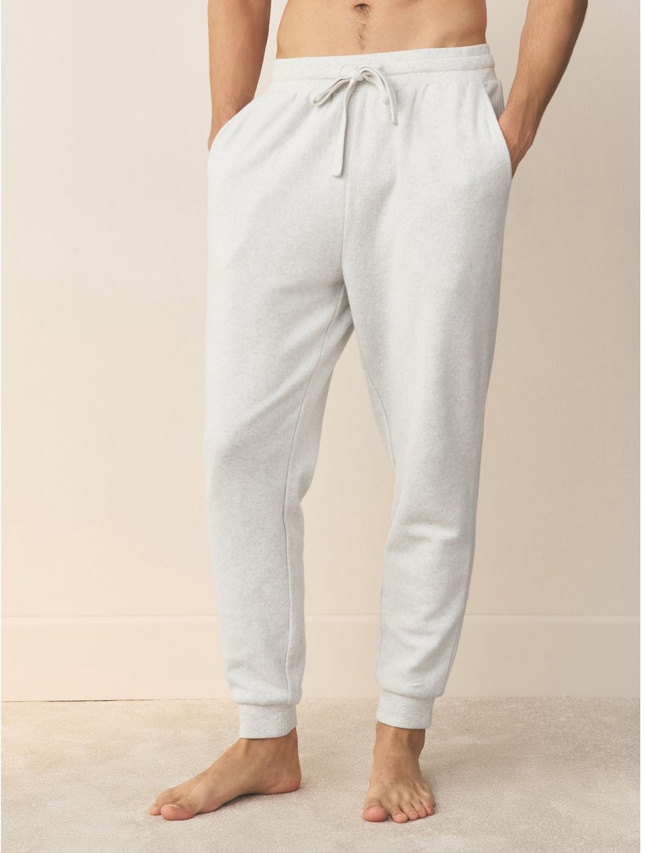 Next - Heren - Ruimvallende fleece joggingbroek - Wit