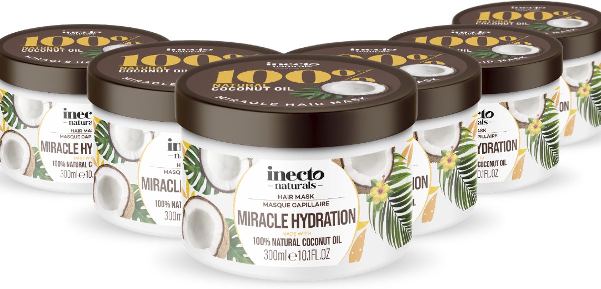 Inecto Naturals Coconut Miracle Hydration Hair Mask - 6 x 300ml - Voordeelverpakking