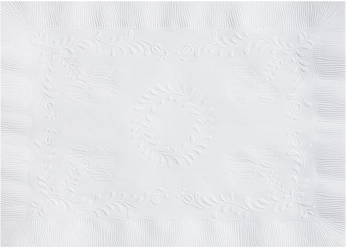 Placemats Pak - Tafelonderleggers - Feestelijke Tafel - Embossed Design - 10x14 inch - Wit