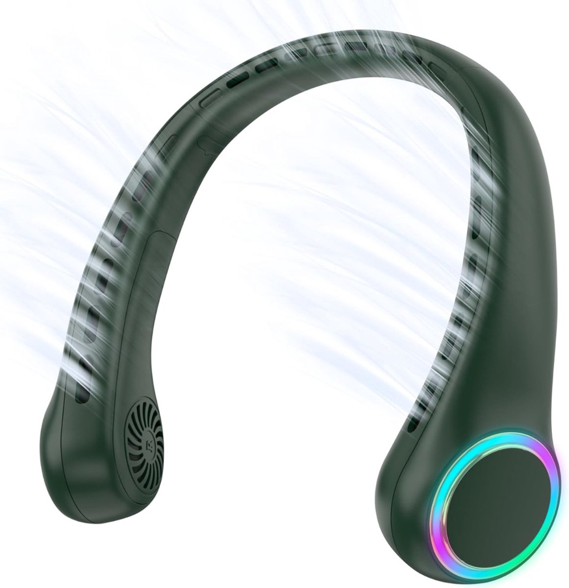 SAVI® Nek Ventilator - Hals Ventilator - Mini Ventilator - 3 Standen - Donkergroen - 6cm x 21cm x 21cm