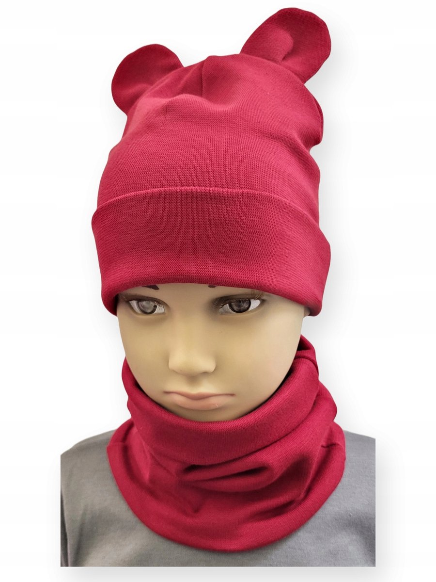 Dartomik - Baby Set - Muts Met Oren - Bordeau - 34-38
