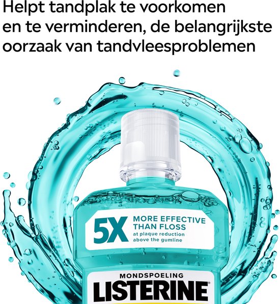 Listerine Cool Mint mondwater - verfrissende mondwaterspoeling voor bestrijding van schadelijke bacteriën voor gezond tandvlees - 3x500ml