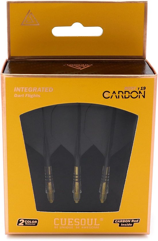 Dart Shaft Flight - Dart Accessoires - Precisie Darten - Geïntegreerd Carbon Ontwerp - Maat 2 - Zwart Geel van Dart — afbeelding 5