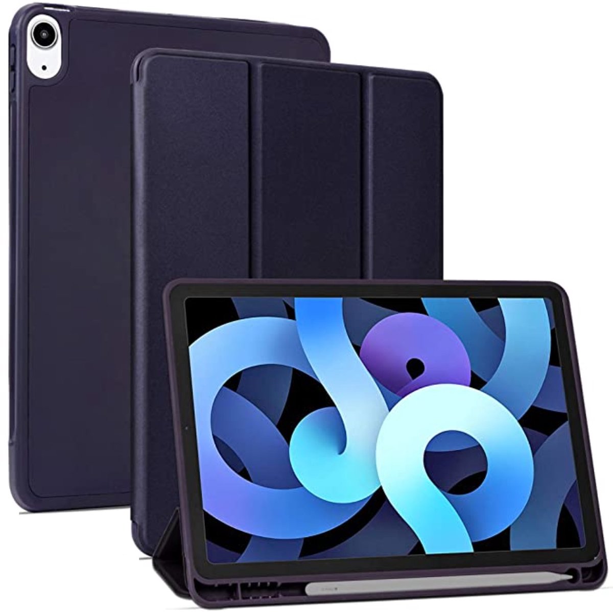 EtuiTab - Smart Pencil Etui - Apple iPad Air 11" - Ciemno-niebieski - Silicone - Wake-up Functie