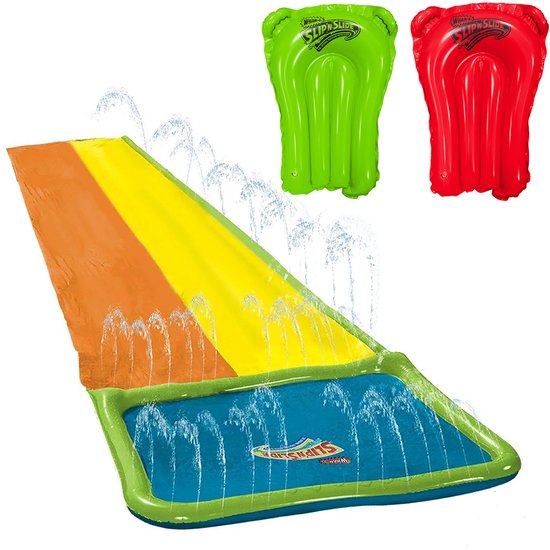 WHAM-O Slip N Slide 18ft Double piste avec pataugeoire et 2 boogieboards