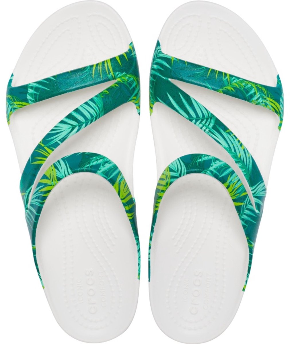 Crocs Kadee II Tropical Sandalen Wit Groen