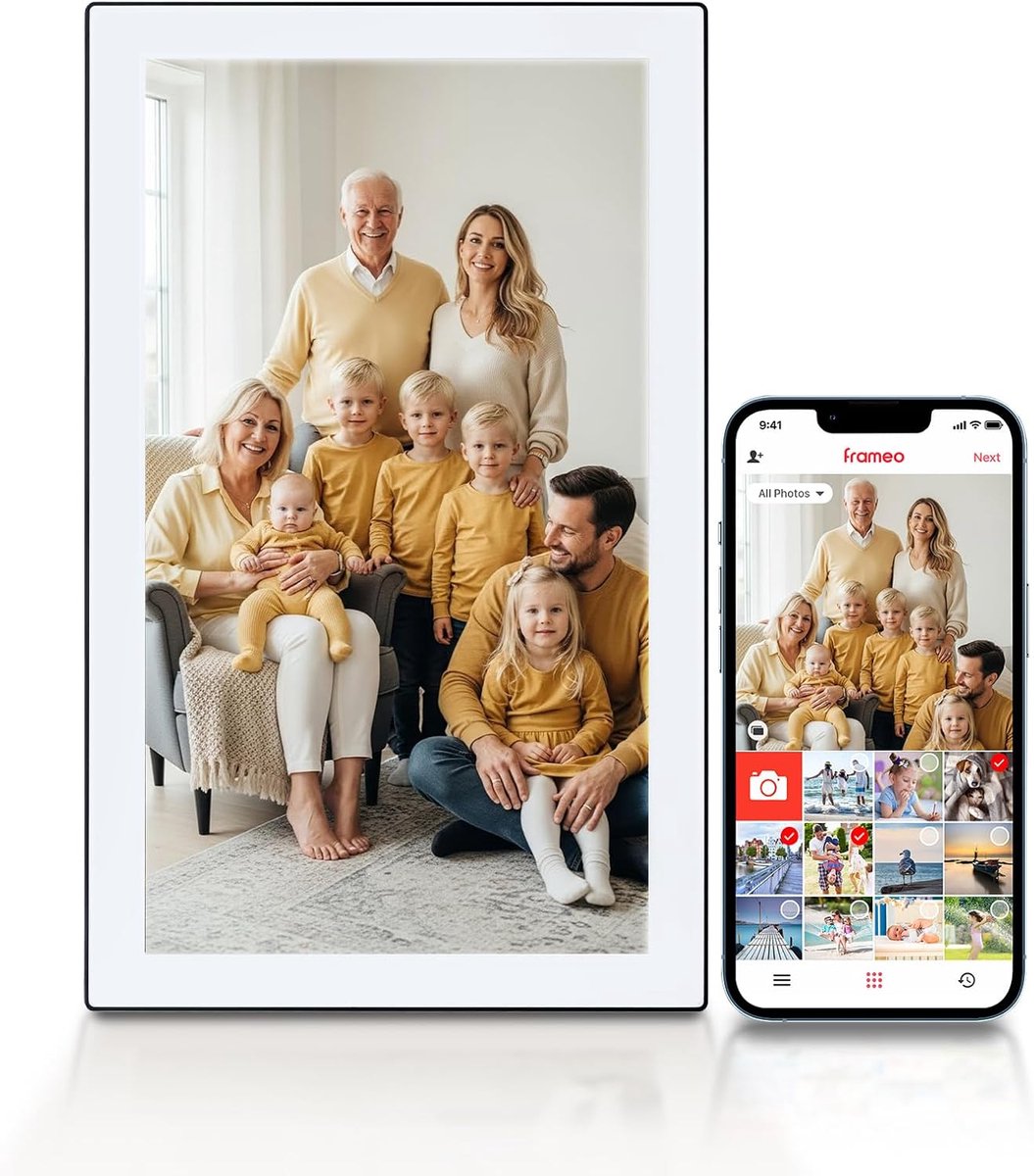 Digitale Fotolijst - Slimme Beeldscherm - Foto's Delen - Draadloze Verbinding - 215 Inch - Zwart