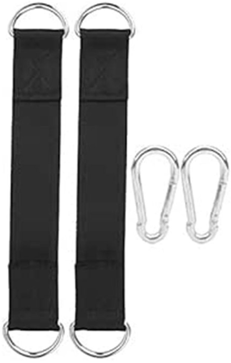 2 stuks - ophangriem schommel - hangmat bevestiging-hangmat ophangsysteem tstrap - hangmat ophangset - hangmat bevestigingsset - schommel ophangset voor boom - hangmat ophang systeem - Voor Hangmat, Hangstoel / Schommel - 50 cm - zwart