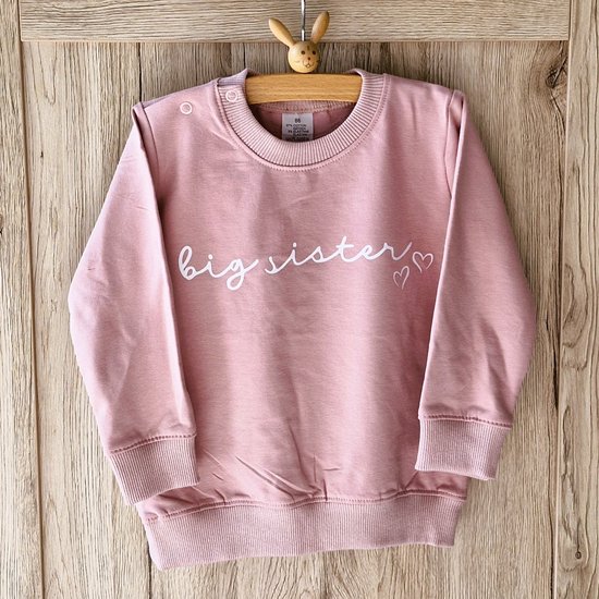 Pull tricot pour enfant annonce Big Sister - rose Taille 80 - je deviens grande sœur big sis - Enceinte - Naissance - Agrandissement familial - Annonce - Cadeau - Annonce de grossesse - Girl