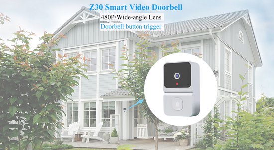 Draadloze videodeurbelcamera met HD 1080P-video, tweerichtingsaudio, 120°-hoek, 4,3-inch scherm, IPX54 waterdicht voor buiten van Merkloos — afbeelding 3