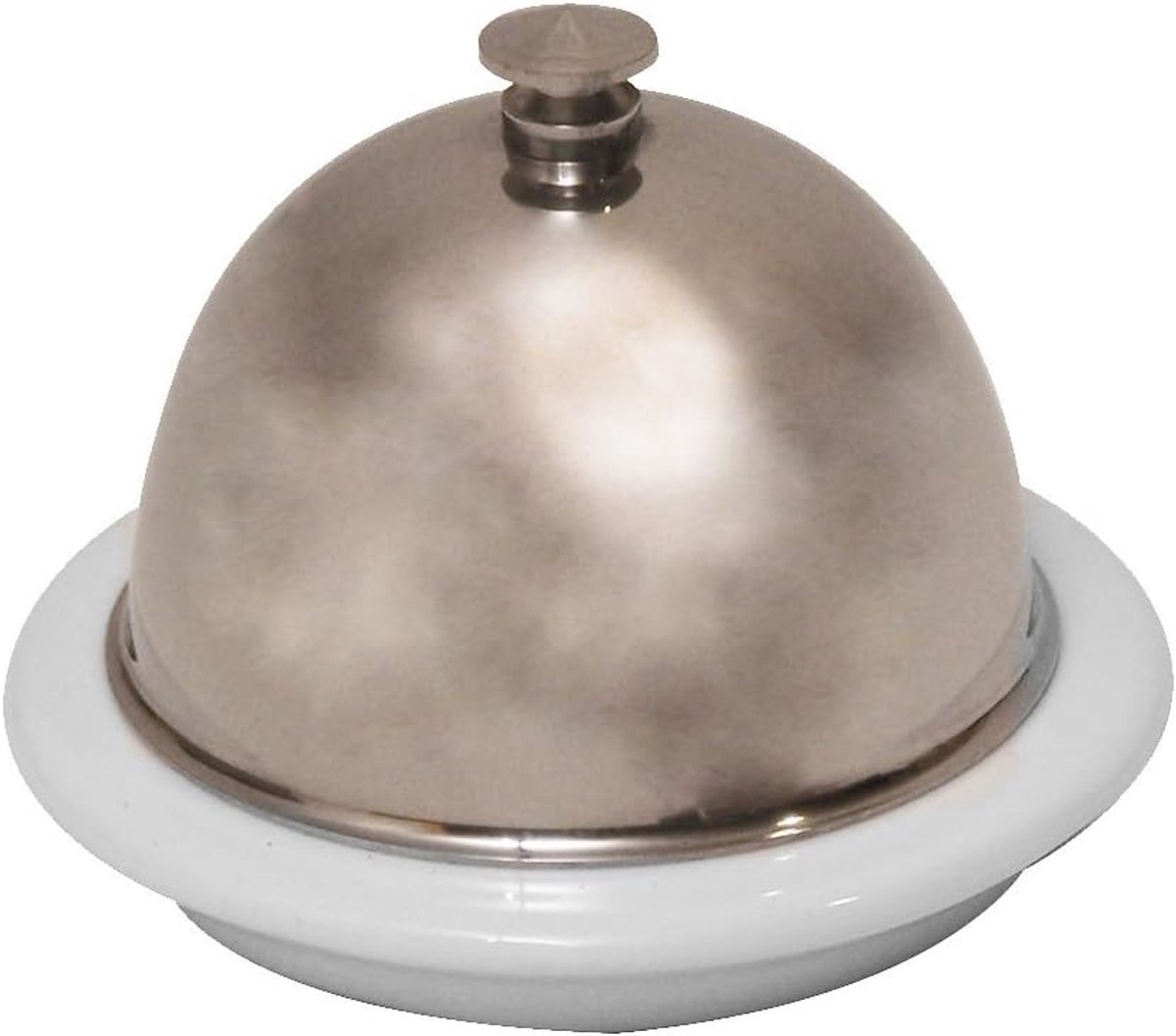 Boterklok - Smeerklok - Keuken Serveer - Met Deksel - 9x9x8.5 cm - Zilver Wit