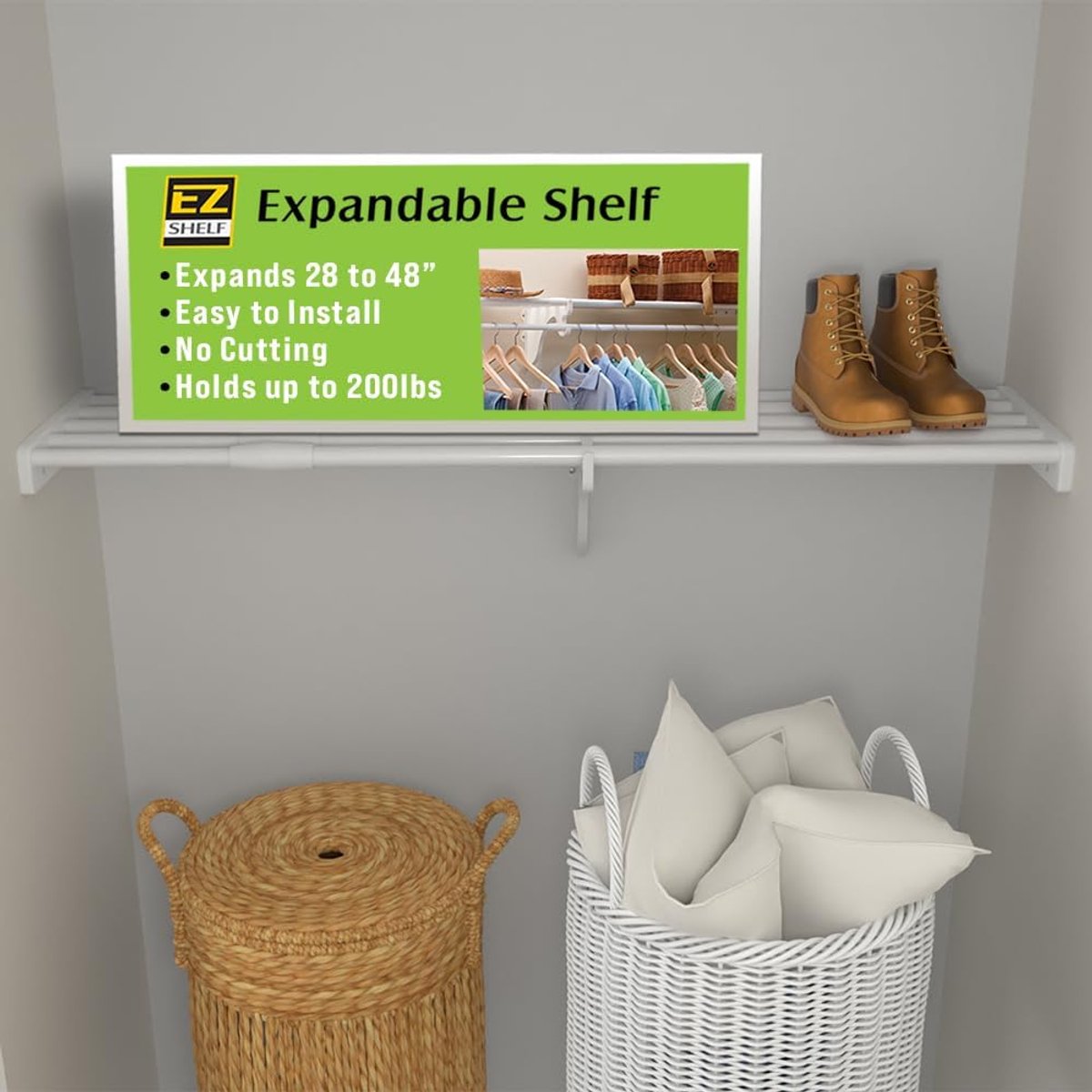 Kast Plank - Opbergplank - Kast Organiseren - Uitbreidbaar Ontwerp - 28-48 Inch