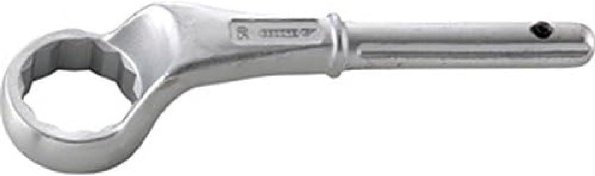 Trekring sleutel - Gebogen ringsleutel - Vastzetten moeren - 12-kant profiel - 80 mm - zilver