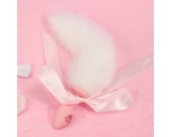 Oneay Kattenstaartplug, harige roze staartplug, petplay SM-pluggen, vossenstaart, siliconen anaalpluggen, staartparen, anaalplug voor beginners, therian kattenstaart, therian staart voor vrouwen, BDSM seksspeeltje