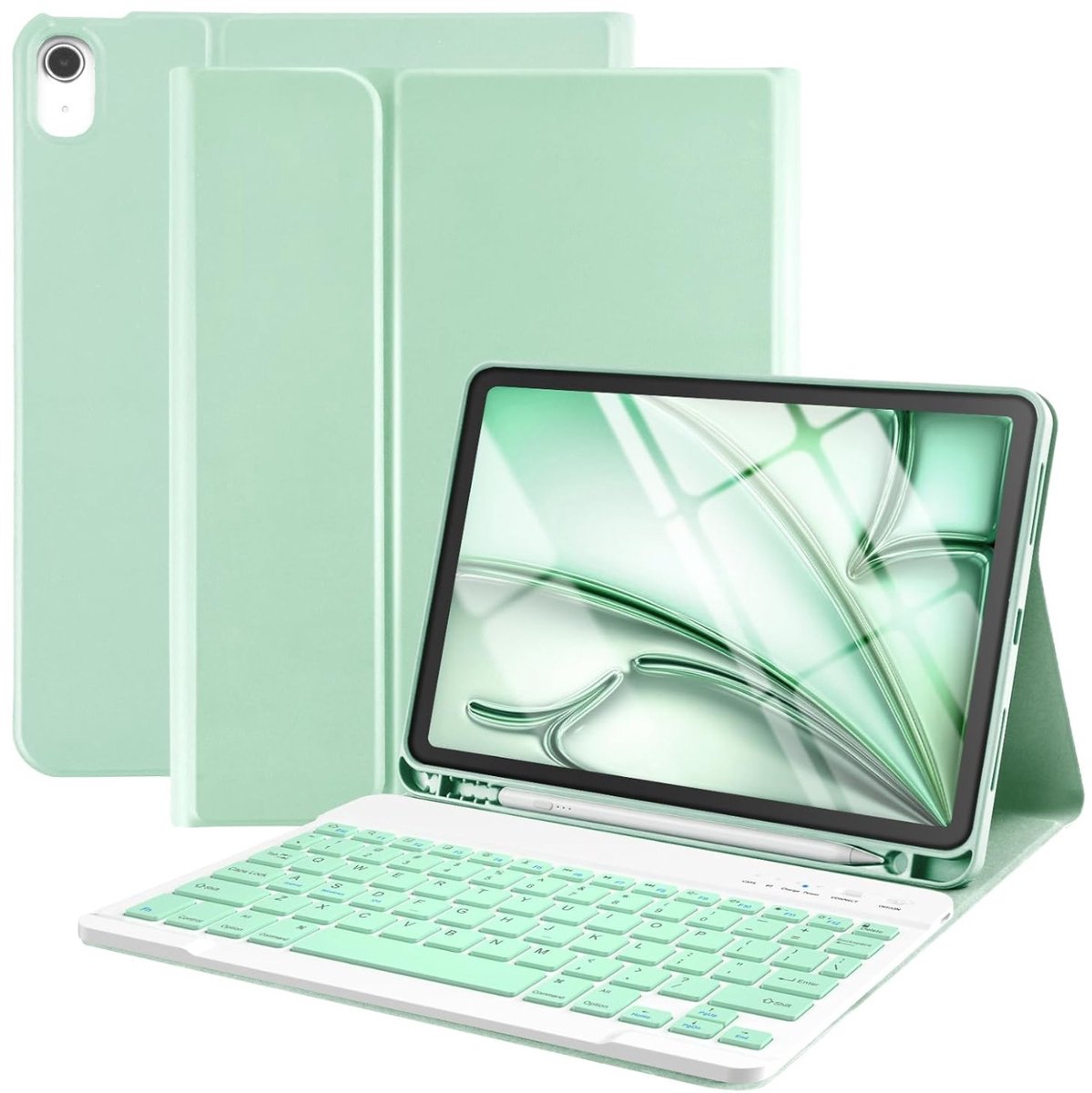 EtuiTab - Tablethoes - Lichtgroen - Bluetooth-toetsenbord - Geschikt voor iPad Air 4/5 10.9"
