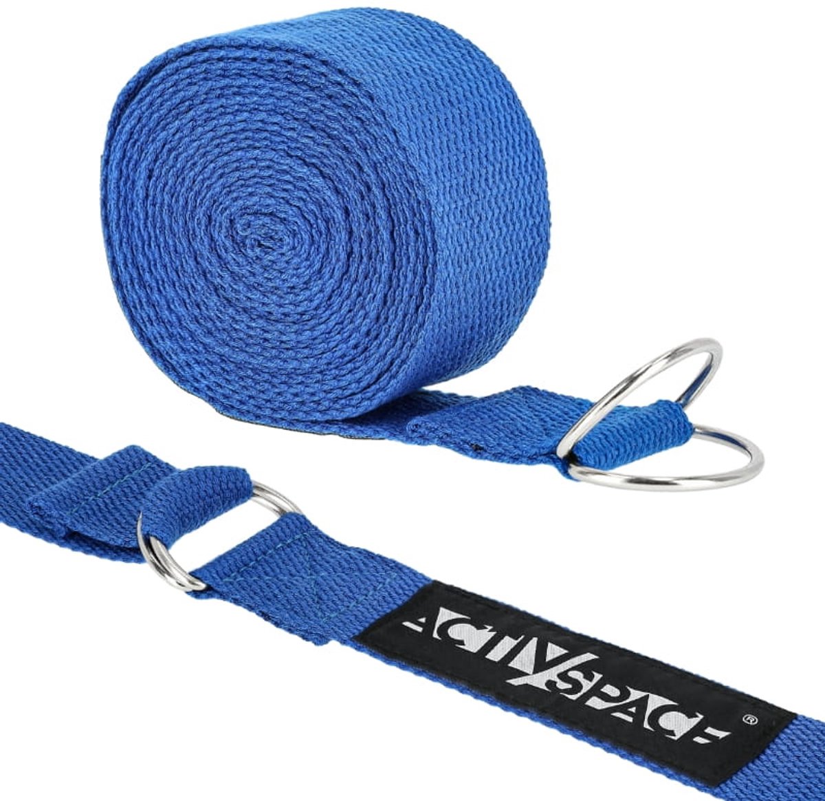 Active Space Yoga-riem - Blauw - 300 cm - Metalen Gesp - Katoen
